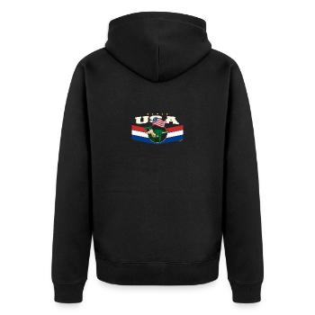 USA Flag Party aux USA Patriotic 4th of July - Veste à capuche bio Premium Unisexe - noir - Dos - Nico (187cm)