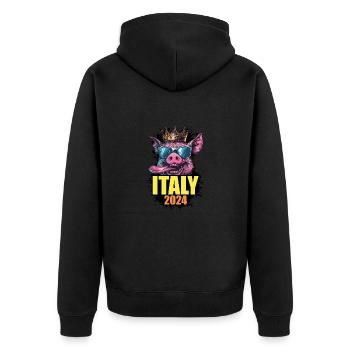 Italie 2024 Cochon - Veste à capuche bio Premium Unisexe - noir - Dos - Nico (187cm)