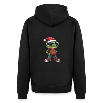 Grenouille Noël BD Cool - Veste à capuche bio Premium Unisexe - noir - Dos - Nico (187cm)