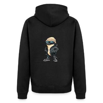 Dolphin Cool Comic - Unisex Premium Organic Zip Hoodie - black - Back - Nico (187cm)