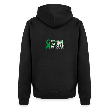 its okay to not be okay Mental Health Awareness - Unisex Premium Organic Zip Hoodie - black - Back - Nico (187cm)