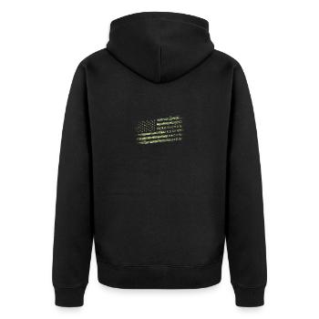 Husband Daddy Protector Hero Merica USA Flag - Unisex Premium Organic Zip Hoodie - black - Back - Nico (187cm)