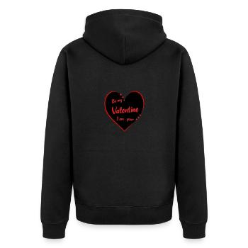 Saint-Valentin Cœurs Rouge Saint-Valentin - Veste à capuche bio Premium Unisexe - noir - Dos - Nico (187cm)