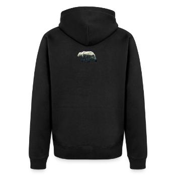 Papa Bär - Unisex Premium Bio Zip Hoodie - Schwarz - Hinten - Nico (187cm)