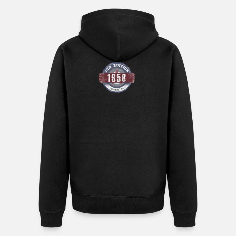 LtdEdition 1958 - Unisex Premium Bio Zip Hoodie - Schwarz