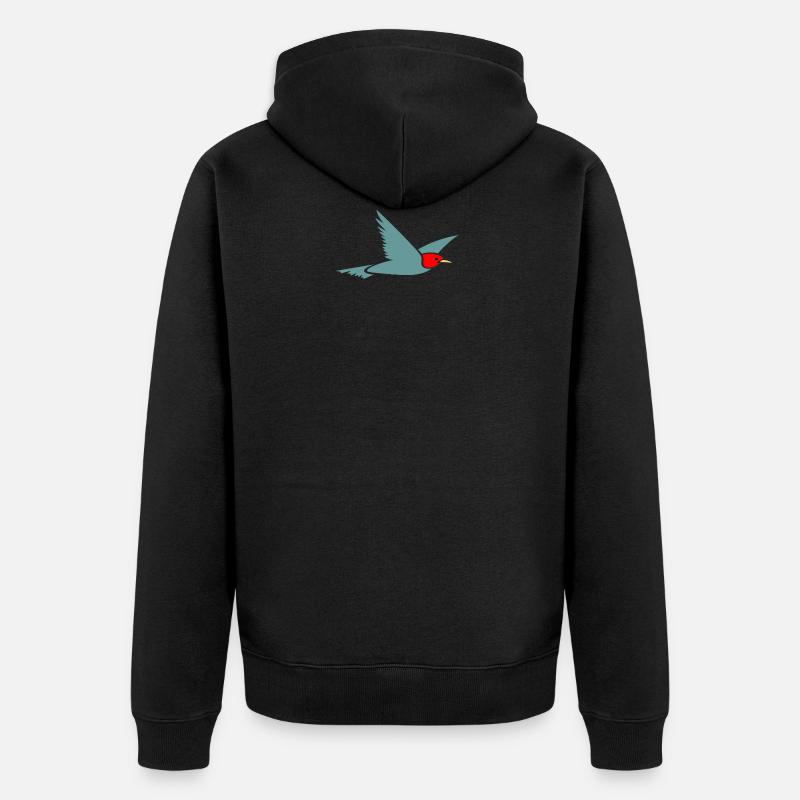 b i r d382 - Unisex Premium Bio Zip Hoodie - Schwarz