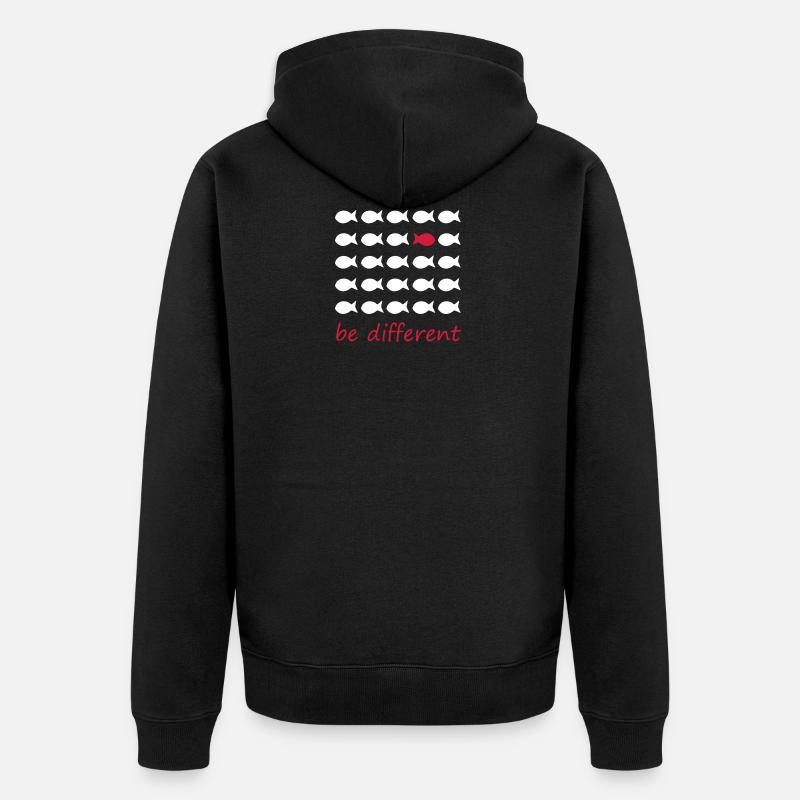 be different - Unisex Premium Bio Zip Hoodie - Schwarz
