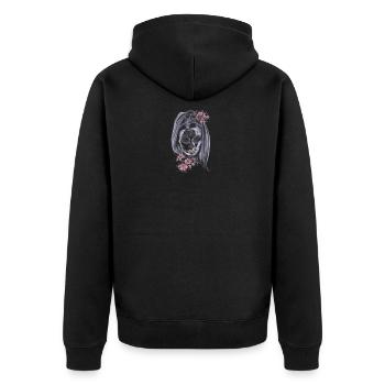 Día de los Muertos - Vintage Look - Used Look - Unisex Premium Bio Zip Hoodie - Schwarz - Hinten - Nico (187cm)