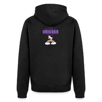 Unicorn: Me? Crazy? I Should Get Down This Unicorn - Unisex Premium Organic Zip Hoodie - black - Back - Nico (187cm)