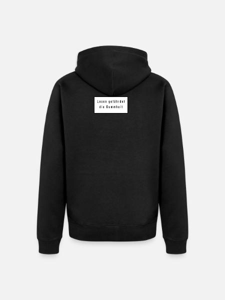 lesen gefährdet die Dummheit - Unisex Premium Bio Zip Hoodie - Schwarz