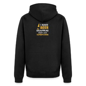 Je fais disparaître la bière - Veste à capuche bio Premium Unisexe - noir - Dos - Nico (187cm)