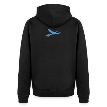 Dino 266 - Unisex Premium Organic Zip Hoodie - black - Back - Nico (187cm)