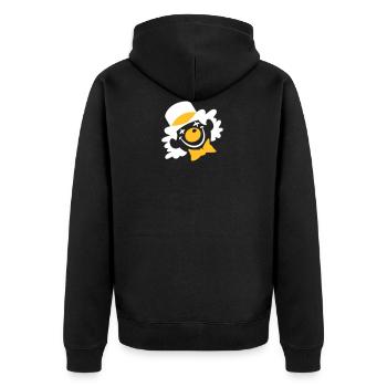 Ein Clown Gesicht - Unisex Premium Bio Zip Hoodie - Schwarz - Hinten - Nico (187cm)