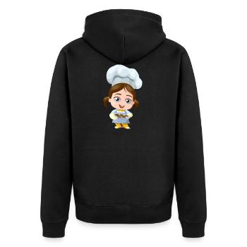 Bäckerin - Unisex Premium Bio Zip Hoodie - Schwarz - Hinten - Nico (187cm)