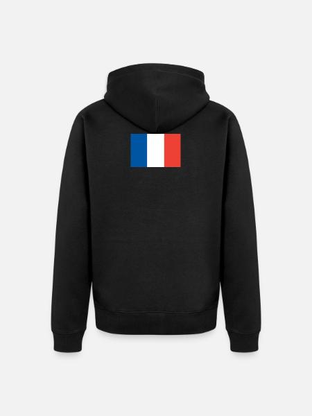 Frankreich, Flagge - Unisex Premium Bio Zip Hoodie - Schwarz