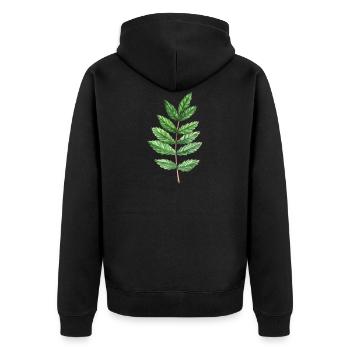 Feuille d'une cendre - Veste à capuche bio Premium Unisexe - noir - Dos - Nico (187cm)