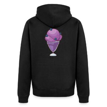 Crème glacée, crème glacée, crème glacée, crème glacée, boule, crème glacée, sundae - Veste à capuche bio Premium Unisexe - noir - Dos - Nico (187cm)