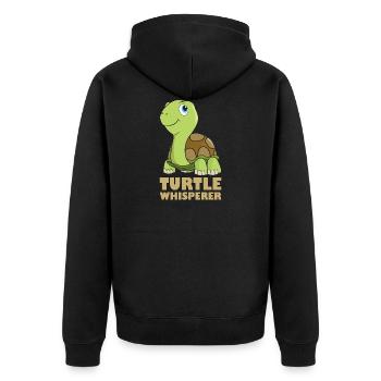 Turtles whisperer - Unisex Premium Organic Zip Hoodie - black - Back - Nico (187cm)