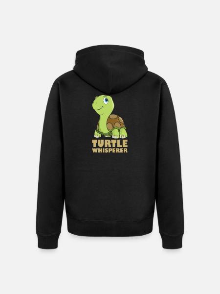 Turtles whisperer - Unisex Premium Organic Zip Hoodie - black