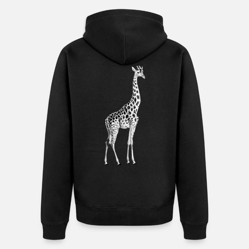 girafe - Veste à capuche bio Premium Unisexe - noir