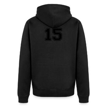 15_number_15_(s31) - Unisex Premium Organic Zip Hoodie - black - Back - Nico (187cm)