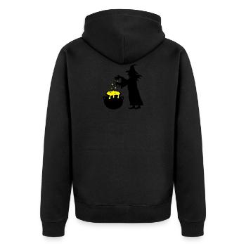 witch - Unisex Premium Organic Zip Hoodie - black - Back - Nico (187cm)