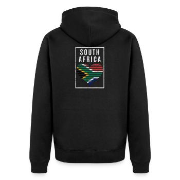 South Africa - Unisex Premium Organic Zip Hoodie - black - Back - Nico (187cm)
