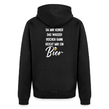 Since no one can give me the water beer - Unisex Premium Organic Zip Hoodie - black - Back - Nico (187cm)