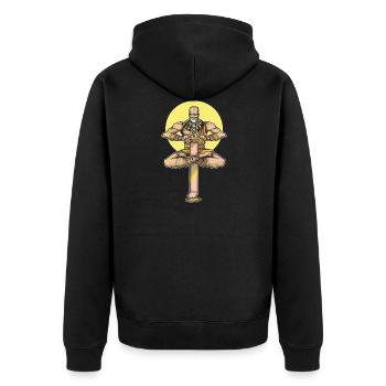 Bitcoin Monk Class RPG Jeu de rôle Table de table - Veste à capuche bio Premium Unisexe - noir - Dos - Nico (187cm)