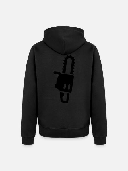 Chainsaw Icon Icon - Unisex Premium Organic Zip Hoodie - black