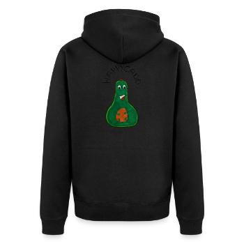 HappyCado - Unisex Premium Organic Zip Hoodie - black - Back - Nico (187cm)
