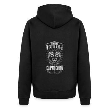 Horoscope January Ambition - Unisex Premium Organic Zip Hoodie - black - Back - Nico (187cm)