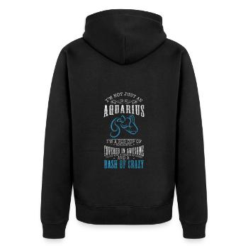 Tierkreiszeichen Januar Sternbild Planeten - Unisex Premium Bio Zip Hoodie - Schwarz - Hinten - Nico (187cm)