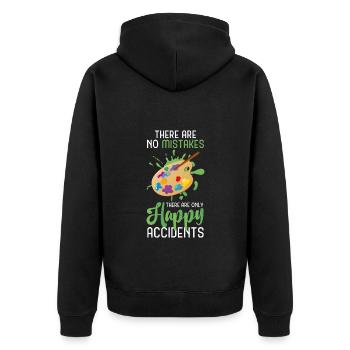 Malerei Spraydose Tapezieren - Unisex Premium Bio Zip Hoodie - Schwarz - Hinten - Nico (187cm)