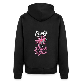 Pool Water Flamingo Sun - Unisex Premium Organic Zip Hoodie - black - Back - Nico (187cm)