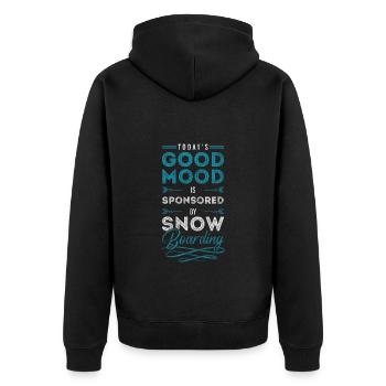 Snowboard Urlaub Hobby - Unisex Premium Bio Zip Hoodie - Schwarz - Hinten - Nico (187cm)