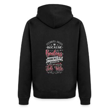 Professionnel sarcastique de la protection des agents de sécurité - Veste à capuche bio Premium Unisexe - noir - Dos - Nico (187cm)