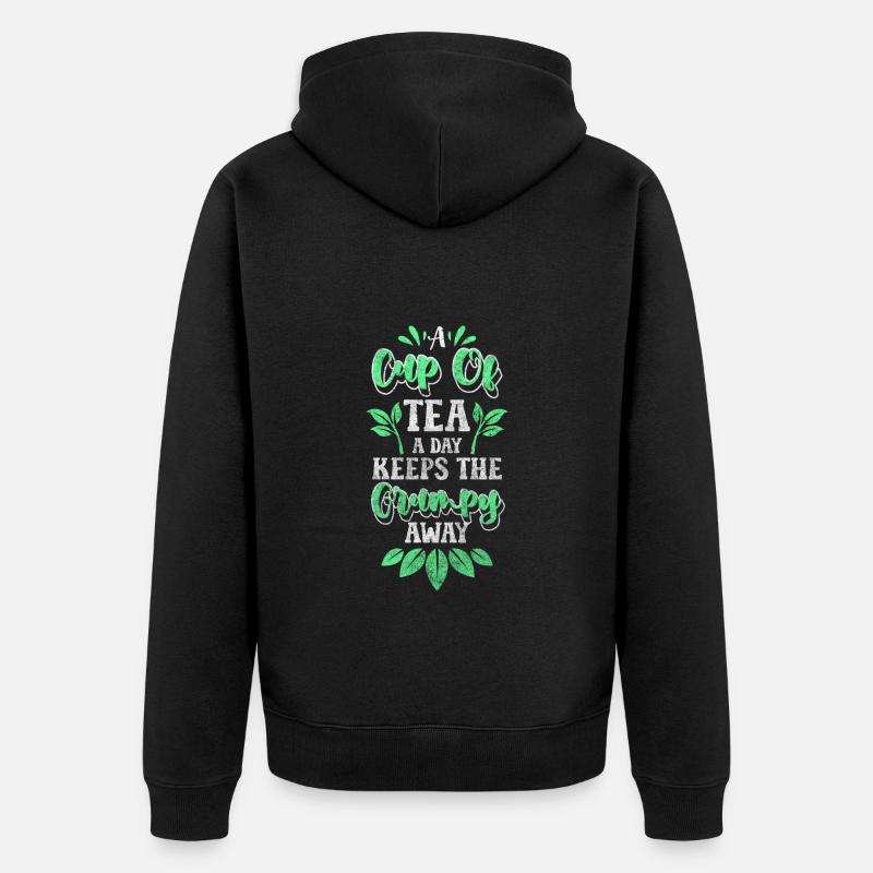 Buveur de thé Boisson récréative - Veste à capuche bio Premium Unisexe - noir