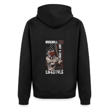 Joueur de baseball Entraîneur de sports de balle - Veste à capuche bio Premium Unisexe - noir - Dos - Nico (187cm)