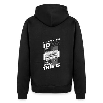 Cassette Retro 80s Limited Edition - Unisex Premium Organic Zip Hoodie - black - Back - Nico (187cm)