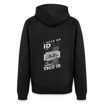 Cassette Radio 80s Hit Childhood - Unisex Premium Organic Zip Hoodie - black - Back - Nico (187cm)