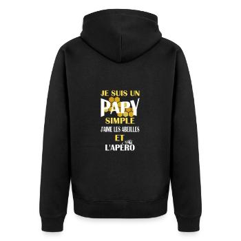 Je suis un papy simple j'aime les abeilles t-shirt - Veste à capuche bio Premium Unisexe - noir - Dos - Nico (187cm)