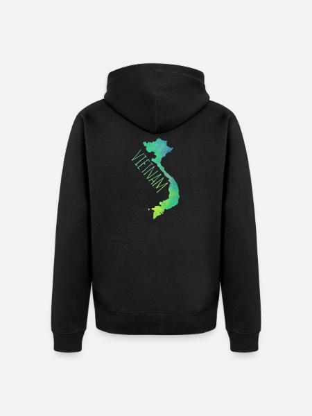 Vietnam - Unisex Premium Bio Zip Hoodie - Schwarz