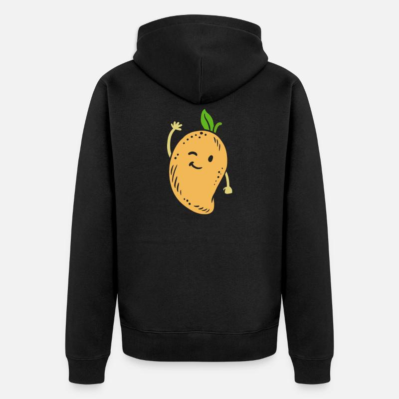 Mangue Fruit Kawaii - Veste à capuche bio Premium Unisexe - noir