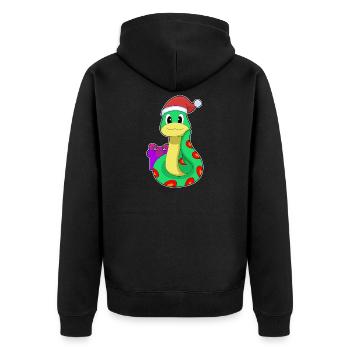 Serpent Noël Noël chapeau - Veste à capuche bio Premium Unisexe - noir - Dos - Nico (187cm)