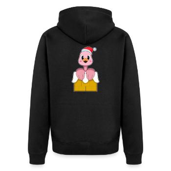 Chapeau de Noël flamant rose - Veste à capuche bio Premium Unisexe - noir - Dos - Nico (187cm)