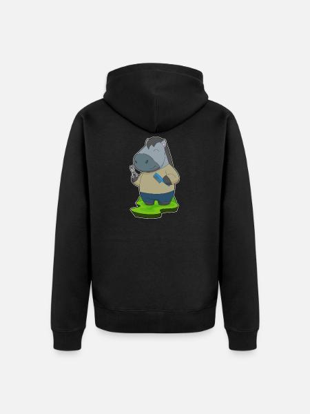 Pferd Friseur Schere Kamm - Unisex Premium Bio Zip Hoodie - Schwarz