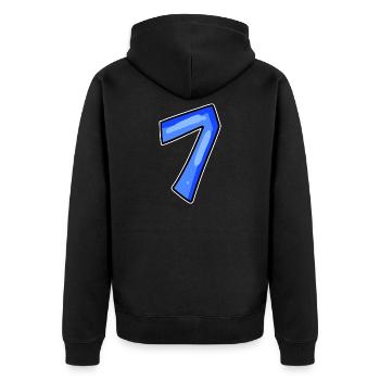 Number 7 Number - Unisex Premium Organic Zip Hoodie - black - Back - Nico (187cm)