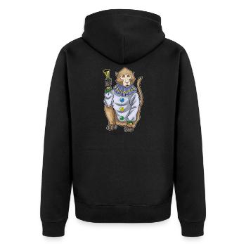Affe Clown Clown-Hupe - Unisex Premium Bio Zip Hoodie - Schwarz - Hinten - Nico (187cm)