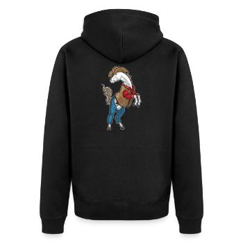 Cheval Cowboy Chapeau de Cowboy - Veste à capuche bio Premium Unisexe - noir - Dos - Nico (187cm)